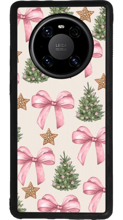 Coque Huawei Mate 40 Pro - Silicone rigide noir Christmas 25 Vintage Ribbons