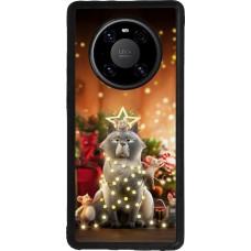 Coque Huawei Mate 40 Pro - Silicone rigide noir Christmas 25 Xmas Cat