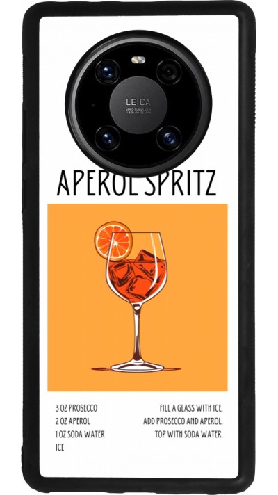 Coque Huawei Mate 40 Pro - Silicone rigide noir Cocktail recette Aperol Spritz