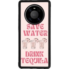 Coque Huawei Mate 40 Pro - Silicone rigide noir Cocktail Save Water Drink Tequila
