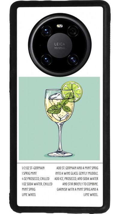 Coque Huawei Mate 40 Pro - Silicone rigide noir Cocktail recette Hugo