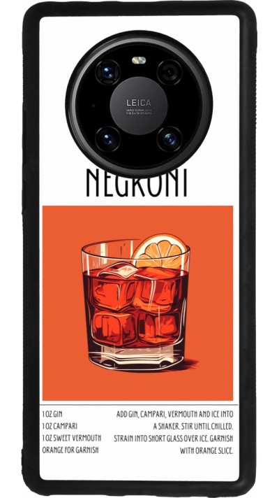 Coque Huawei Mate 40 Pro - Silicone rigide noir Cocktail recette Negroni