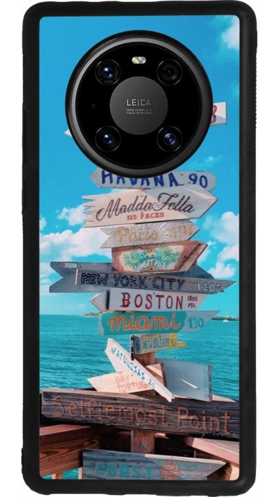 Coque Huawei Mate 40 Pro - Silicone rigide noir Cool Cities Directions