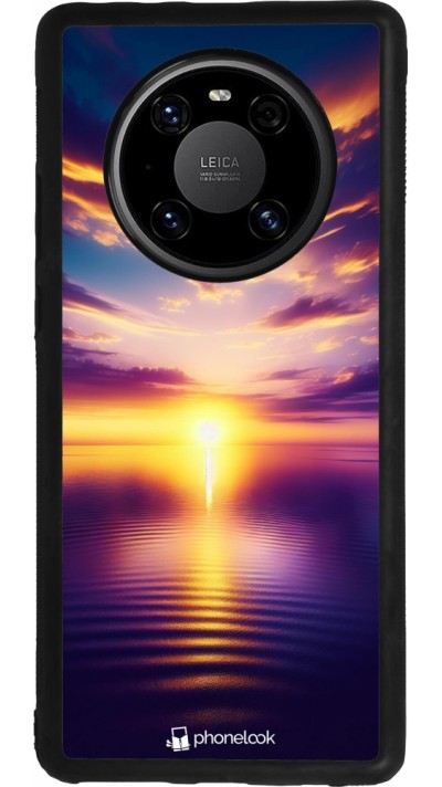 Huawei Mate 40 Pro Case Hülle - Silikon schwarz Sonnenuntergang gelb violett
