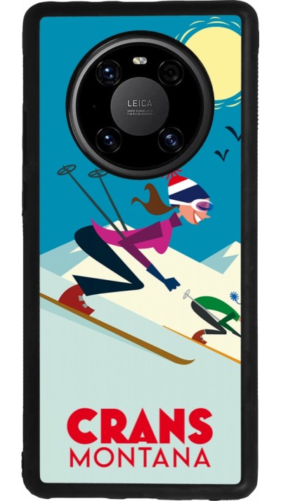 Coque Huawei Mate 40 Pro - Silicone rigide noir Crans-Montana Ski Downhill