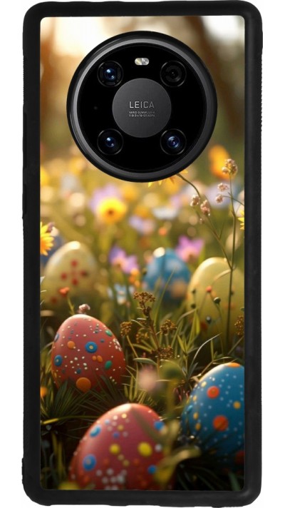 Coque Huawei Mate 40 Pro - Silicone rigide noir Easter 2026 Decorated eggs