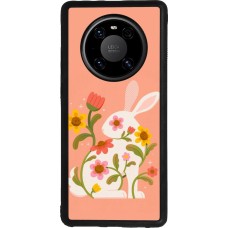 Coque Huawei Mate 40 Pro - Silicone rigide noir Easter 2026 Rabbit collage