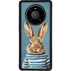 Coque Huawei Mate 40 Pro - Silicone rigide noir Easter 2026 Rabbit navy