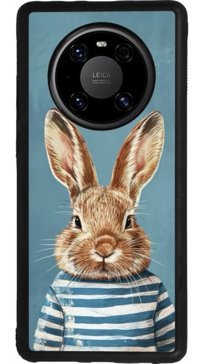 Coque Huawei Mate 40 Pro - Silicone rigide noir Easter 2026 Rabbit navy