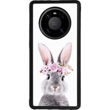 Coque Huawei Mate 40 Pro - Silicone rigide noir Easter 2023 flower bunny