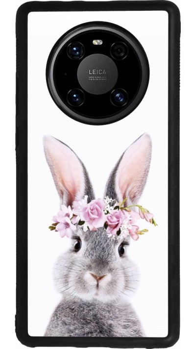 Coque Huawei Mate 40 Pro - Silicone rigide noir Easter 2023 flower bunny