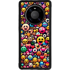 Coque Huawei Mate 40 Pro - Silicone rigide noir Emoji Mix Color