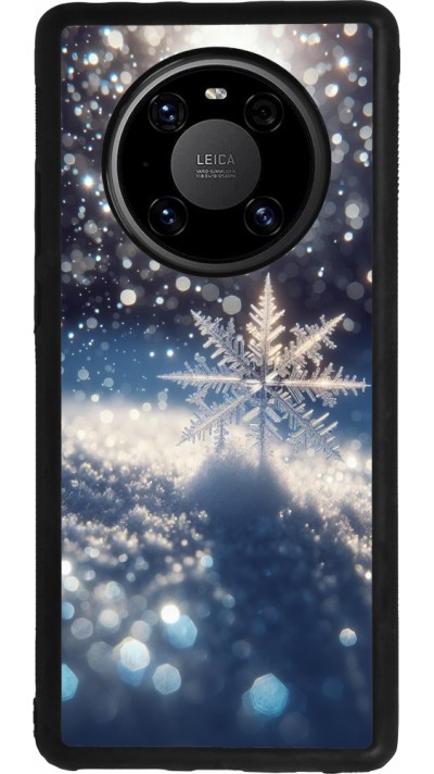 Coque Huawei Mate 40 Pro - Silicone rigide noir Flocon Solaire Éclat