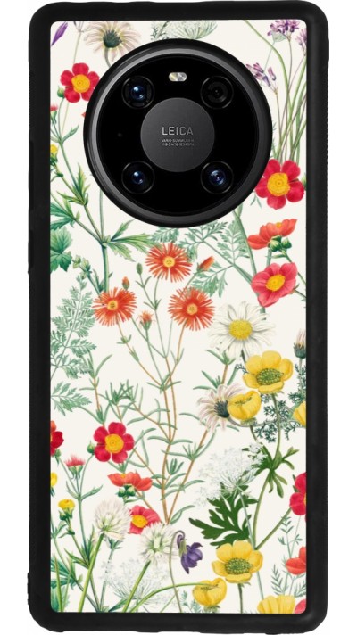 Huawei Mate 40 Pro Case Hülle - Silikon schwarz Flora Botanical Wildlife