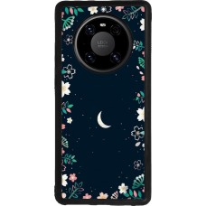 Coque Huawei Mate 40 Pro - Silicone rigide noir Flowers space