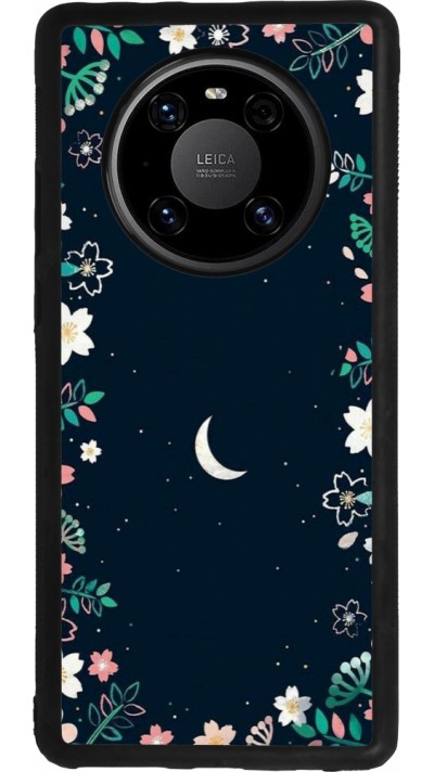 Coque Huawei Mate 40 Pro - Silicone rigide noir Flowers space