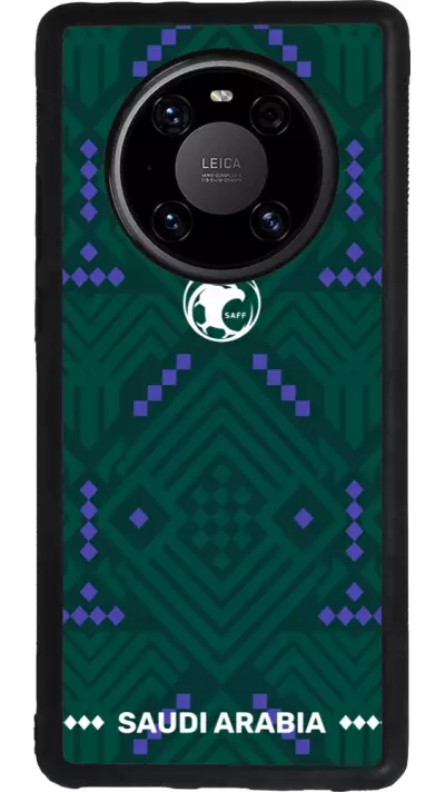 Huawei Mate 40 Pro Case Hülle - Silikon schwarz Saudi Arabien 2026 personalisierbares Fussballtrikot