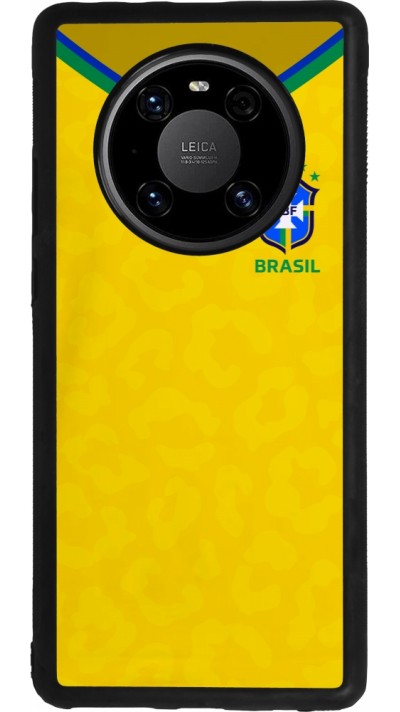 Coque Huawei Mate 40 Pro - Silicone rigide noir Maillot de football Brésil 2022 personnalisable