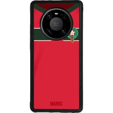 Coque Huawei Mate 40 Pro - Silicone rigide noir Maillot de football Maroc 2022 personnalisable