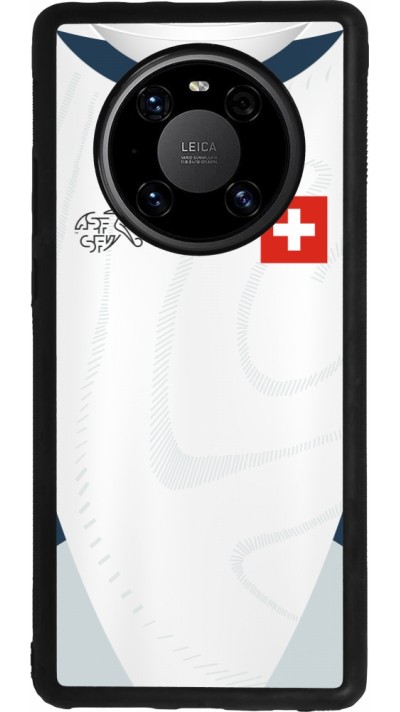 Coque Huawei Mate 40 Pro - Silicone rigide noir Maillot de football Suisse Extérieur personnalisable