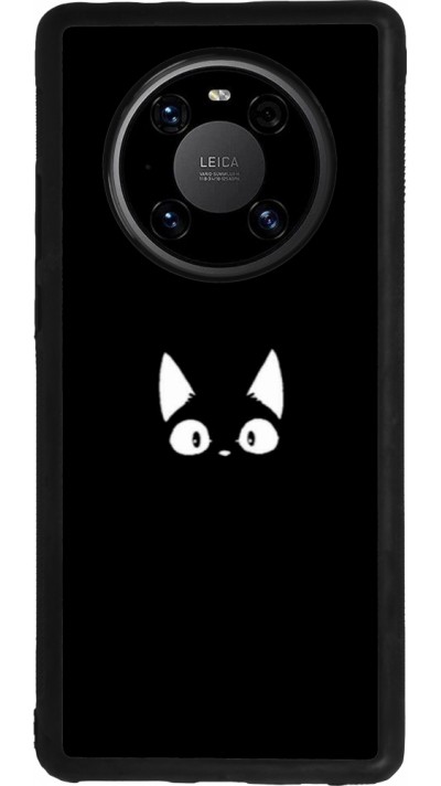 Coque Huawei Mate 40 Pro - Silicone rigide noir Funny cat on black