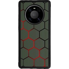 Coque Huawei Mate 40 Pro - Silicone rigide noir Geometric Line red