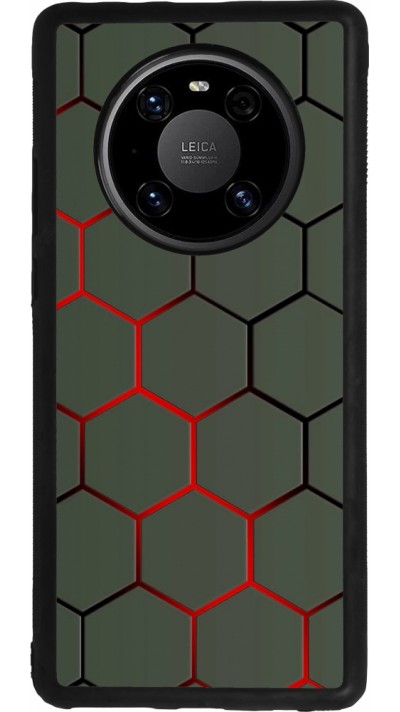 Coque Huawei Mate 40 Pro - Silicone rigide noir Geometric Line red