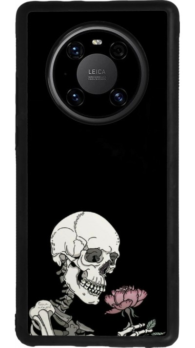 Coque Huawei Mate 40 Pro - Silicone rigide noir Halloween 2023 rose and skeleton