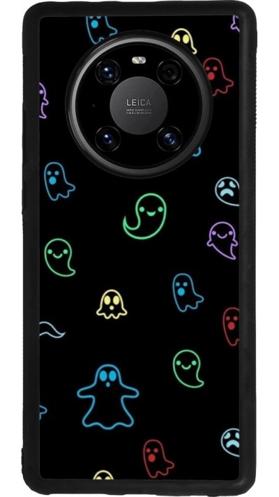 Coque Huawei Mate 40 Pro - Silicone rigide noir Halloween 2024 colorful ghosts