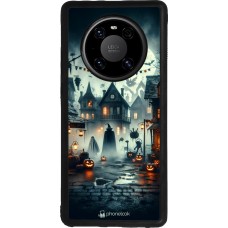 Huawei Mate 40 Pro Case Hülle - Silikon schwarz Halloween Spukstadt