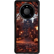 Coque Huawei Mate 40 Pro - Silicone rigide noir Halloween 2025 Haunted house