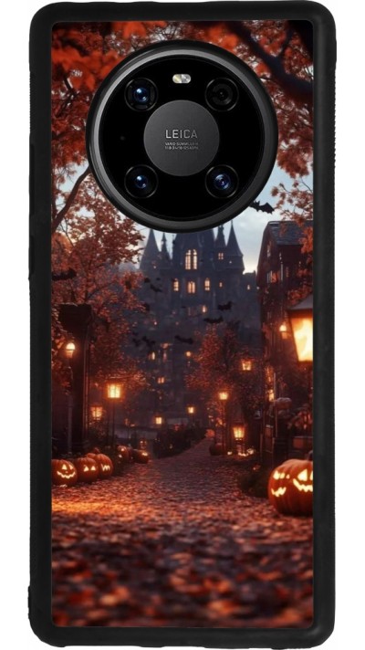 Coque Huawei Mate 40 Pro - Silicone rigide noir Halloween 2025 Haunted house