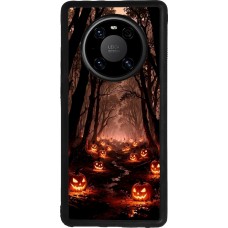Coque Huawei Mate 40 Pro - Silicone rigide noir Halloween 2025 Road of Terrifying Pumpkins