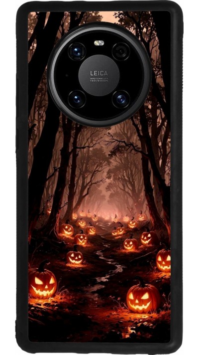 Coque Huawei Mate 40 Pro - Silicone rigide noir Halloween 2025 Road of Terrifying Pumpkins
