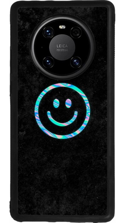 Coque Huawei Mate 40 Pro - Silicone rigide noir Happy smiely irisé