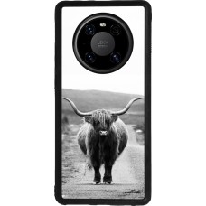 Coque Huawei Mate 40 Pro - Silicone rigide noir Highland cattle