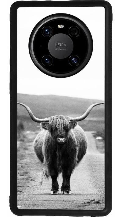 Coque Huawei Mate 40 Pro - Silicone rigide noir Highland cattle