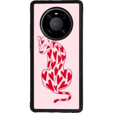 Coque Huawei Mate 40 Pro - Silicone rigide noir Leopard with hearts 2026