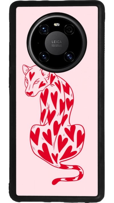 Huawei Mate 40 Pro Case Hülle - Silikon schwarz Leopard with hearts 2026