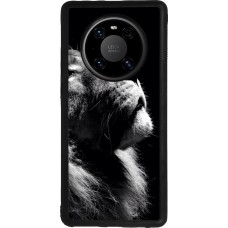 Coque Huawei Mate 40 Pro - Silicone rigide noir Lion looking up