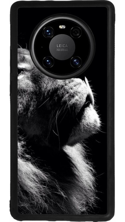 Huawei Mate 40 Pro Case Hülle - Silikon schwarz Lion looking up