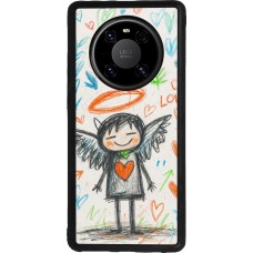 Huawei Mate 40 Pro Case Hülle - Silikon schwarz Little Angel Sketch Love