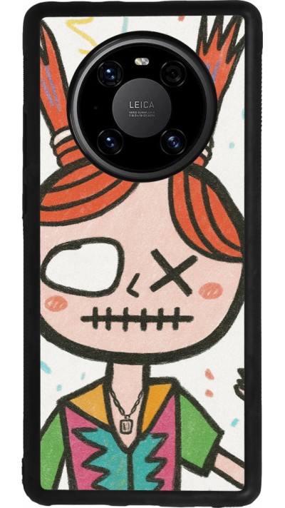 Huawei Mate 40 Pro Case Hülle - Silikon schwarz Little Girl Sketch