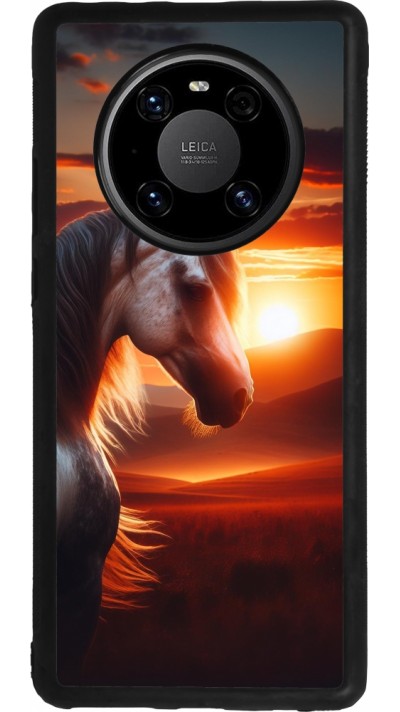 Huawei Mate 40 Pro Case Hülle - Silikon schwarz Majestätischer Sonnenuntergang Pferd