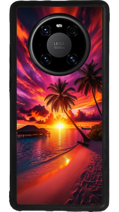 Coque Huawei Mate 40 Pro - Silicone rigide noir Maldives Dusk Bliss