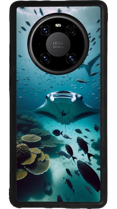 Coque Huawei Mate 40 Pro - Silicone rigide noir Manta Lagon Nettoyage