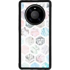 Coque Huawei Mate 40 Pro - Silicone rigide noir Marble Everything