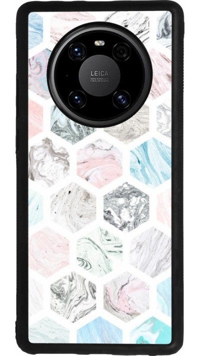 Coque Huawei Mate 40 Pro - Silicone rigide noir Marble Everything
