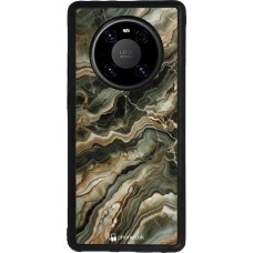 Coque Huawei Mate 40 Pro - Silicone rigide noir Marbre Olive