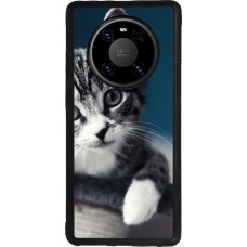 Coque Huawei Mate 40 Pro - Silicone rigide noir Meow 23